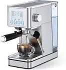 Espresso Machine, 20Bar Compact Stainless Espresso Maker, with Milk Frother Stea