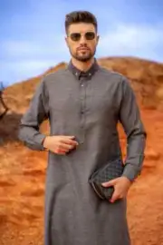 Al Ameer Lawung Mens Thobe Jubba Arab Islamic Long Dress Muslim Dishdasha AA2403