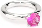 [Giorgio Martello] Stackable Ring in Sterling Silver with Rhodium and Magenta Cubic Zirconium Ring