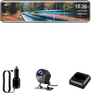 3840 * 2160P 4K DashCam 415 Car DVR Video Recorder Rearview Mirror Track Dual Lens Auto Registrar Night Vision 24H Park(Dual Lens-G,Without Card)