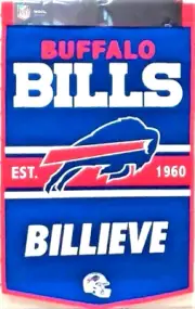 Buffalo Bills Celebration Wool Dynasty Banner 24 x 38 New