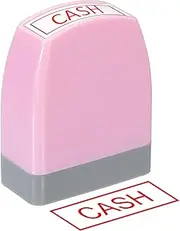 uxcell Cash Notice Stamp Self Inking, Red Ink Office Stamps Pre Inked Message Stamp Refillable Business Stamp, Pink