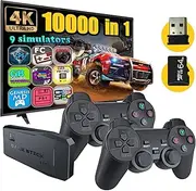 Fadist Retro Game Console, 4K HDMI Output Video Game Console, Built in 10000+ Classic Games, with 2 Ergonomic Controllers, Plug and Play Game Console, Ideal Gift for Kids, Adult, Friend, Lover