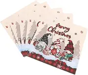 KITANDOVE 20pcs Pink Napkins Christmas Napkins Xmas Disposable Paper Decorative Printing
