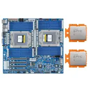 Gigabyte MZ73-LM1 Motherboard W/ 2x AMD EPYC GENOA SP5 9654 CPU 2.4GHz Processor