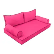 |SLIPCOVER ONLY| S2 Daybed Mattress Bolster Back Covers Contrast Trim Twin AD110