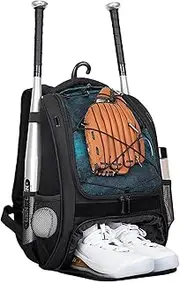 YNPQTDS Softball Bag | Softball Backpack Kids Baseball Bag with Shoe Compartment | Large Capacity Youth Baseball Backpack Baseball Bat Bag for Contest, Adults, Bats, Shoes