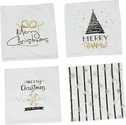 Hohopeti Lovely Gold Foil Pillowcase Covers 4 Pack Christmas Pillow Case Set for Home Decor