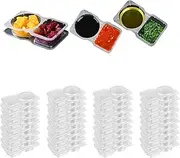 40-Count Reusable Plastic Condiment Double Compartment Snack & Sauce with Leak-Proof Lids Food-Grade Takeaway for Travel, Meal Prep, Picnics & Parties