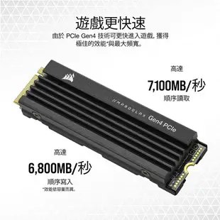 【PS5 擴充用】海盜船 CORSAIR MP600 PRO 1TB Gen4x4 PCIe SSD 固態硬碟 5年保固