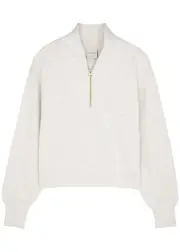 Varley Davidson Half-zip Stretch-jersey Sweatshirt - Ivory - S (UK8-10 / S) S (UK8-10 / S)