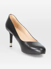 Black Leather CC Pumps