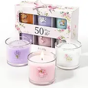 CHILLFLAME 50th Birthday Gifts for Women, Birthday Candle Gift Set for Her, 6 Scented Votive Candles, Candles Gifts for Women/Men (6 Color, 400g)