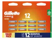 Gillette Fusion 5 POWER Razor Orange Blades 12 Pack NEW (Packaging may vary)