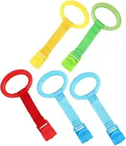 CRILSTYLEO 5pcs Baby Pull Rings for Nursery Cot Baby Bed Hanging Toy Crib Stand Toddler Walking Assistant Tools Safe Comfortable Hand Grip