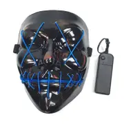 Scary Halloween Mask LED Light Up V-shape Face Mask for Festival Cosplay Costume Blue