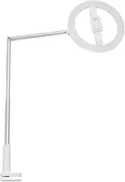 Yechiry Desk Ring Light with Stand, 360° Flexible Dimmable LED Selfie Ring Light with Clamp, Phone Holder, Remote Control, Rechargeable Live Streaming