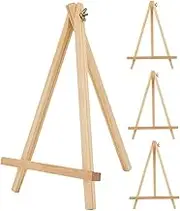 Tofficu 4pcs Mini Wooden Easel Tripod Display Stand for Art Crafts Photos Durable Tabletop Easels for Artists Sturdy Lightweight for Home and Classroom Use