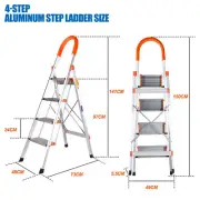 4 STEP LADDER MULTI PURPOSE FOR HOUSEHOLD OFFICE FOLDABLE NON SLIP