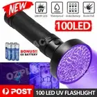100 LED UV Flashlight Torch Light Lamp Ultraviolet Blacklight Aluminum 395nm AU