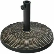 HONEY JOY Patio Umbrella Stand 18" Metal Heavy-Duty Round Umbrella Base Bronze