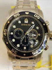 NEW Pro Diver Gold INVICTA 0072 Mens Watch Chronograph Fluorescent Calendar Date