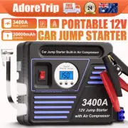 3400A Car Jump Starter Battery Booster Charger Power Bank Pack + Air Compressor