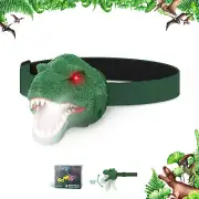 Dinosaur Headlamp for Kids Flashlight Outdoor Camping Gear LED Reading Head