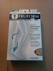 Truform 8810 18 mmHg Thigh High Compression Stockings, Closed Toe, Beige, Medium