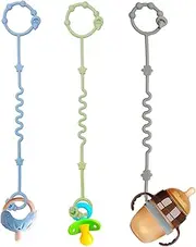 RTMOK Silicone Teether Toy Clips for Baby, Applies to Car Seat, High Chair, Stroller, Crib, Rocking Chair