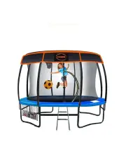[Kahuna] Trampoline 10ft Free Safety Net Spring Pad Roof Mat Ladder Basketball Blue