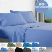 2000TC Ultra Soft Deep Fitted Sheet&Pillowcases Single/King Single/Double/Queen/King Bed