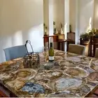 30" Petrified Wood Center Table Exquisite Handmade Kitchen Balcony Table Home