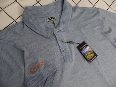 NWT Pebble Beach Blue Heathered Performance Casual Polo Golf Shirt XL MVTRAC