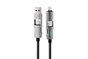 [4in1] ZUSLAB 65W Lightning Cable Fast Charging for Apple iPhone 11 XS XR Pro Max Mini LED Display Charger Cord - 1.2M (Silver)