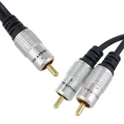 Quality Subwoofer Audio Cable 1RCA to 2RCA Y Splitter Cord Lead Gold Plated OFC