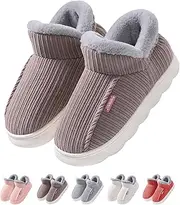[Generic] Winter Shoes for Women Winter Slippers Men Warm Comfortable Slippers Plush Memory Foam Cotton Shoes Lightweight Non-Slip Flat Slippers Indoor Home Slippers, coffee, 11 US