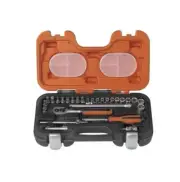 NEW Bahco 1/4" Square Drive Socket Set With Metric Hex Profile & Ratchet/Socket
