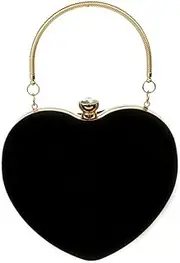 [U Scinan] Women Heart Shaped Handbag Mini Clutch Chain Purse Chic Shoulder Bag Evening Tote