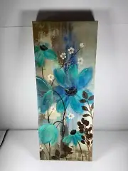 20" x 8" Canvas Print Wall Decor Blue Flowers New w/tags