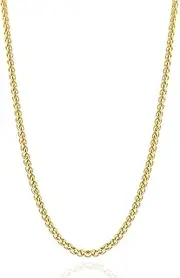 [OLARCU] 2.5mm/4mm Gold Wheat Chain for Men Women, Mens Stainless Steel Chain Necklace Jewelry, 16-26 Inches