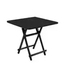 Black Dining Table Portable Square Surface Space Saving Folding Desk Home Decor