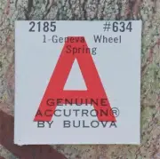 Bulova Accutron watch 2185 geneve wheel spring Accutron tuning fork part #634
