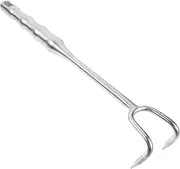 DONFAMDS Stainless Steel Meat Flipper Hook Cooking Turner for BBQ Grilling and Restaurant Use Long Handle Easy to Clean Food Flipper Tool