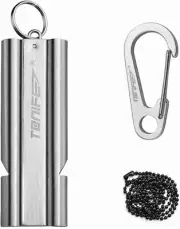 Double-Tube Whistle Emergency Whistle with Ball Chain, Survival Whistle