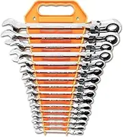 GEARWRENCH 12 Point Flex Head Ratcheting Combination Metric Wrench 16-Pieces Set, 9902D