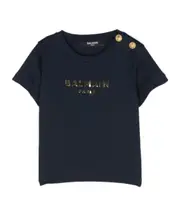 metallic-logo T-shirt 12M Black