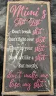 LOVE & LAUGHTER Wood signs "Mimi's Sh*t List 5" x 10" NEW