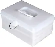 SAFIGLE 2 Pcs Mahjong Holder with Lock 3 Layer Large Storage Box Plastic Storage Solution for Home