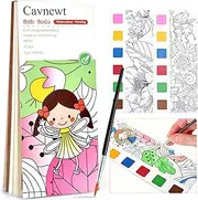 Cavnewt Watercolor Coloring Books for Kids Ages 4-8, Pocket Watercolor Painting Book Sets, Mess Free Paint with Water Books for Toddlers, Travel Activities Arts Party Birthday Gifts for Girls Boys